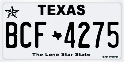 TX license plate BCF4275