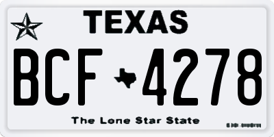 TX license plate BCF4278