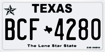 TX license plate BCF4280