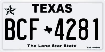 TX license plate BCF4281