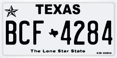 TX license plate BCF4284