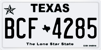 TX license plate BCF4285