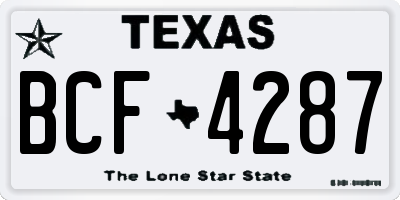 TX license plate BCF4287