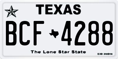 TX license plate BCF4288