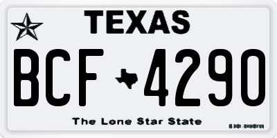 TX license plate BCF4290