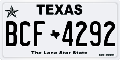 TX license plate BCF4292