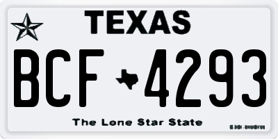 TX license plate BCF4293