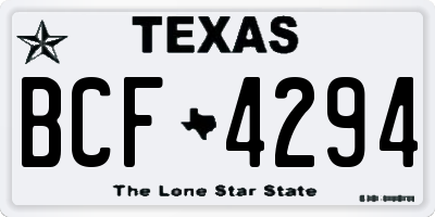 TX license plate BCF4294