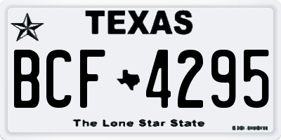 TX license plate BCF4295