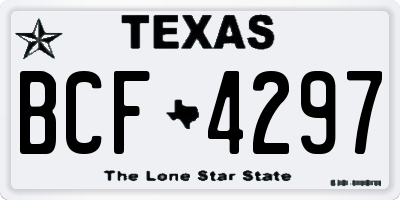 TX license plate BCF4297
