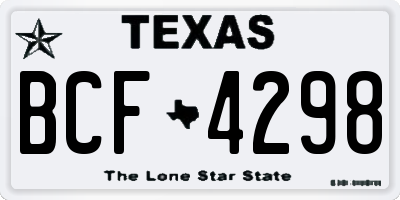 TX license plate BCF4298