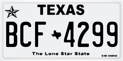 TX license plate BCF4299