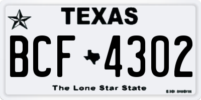 TX license plate BCF4302