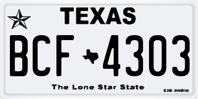 TX license plate BCF4303