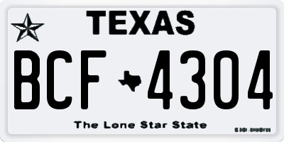 TX license plate BCF4304