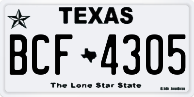 TX license plate BCF4305