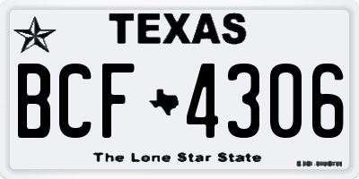 TX license plate BCF4306