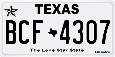 TX license plate BCF4307