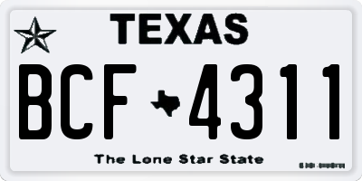 TX license plate BCF4311