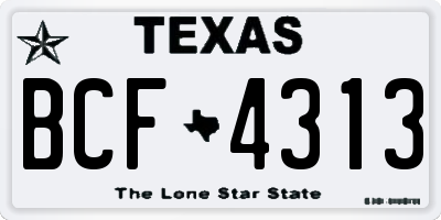 TX license plate BCF4313