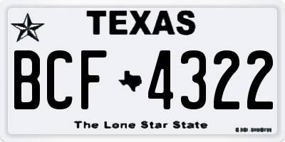 TX license plate BCF4322