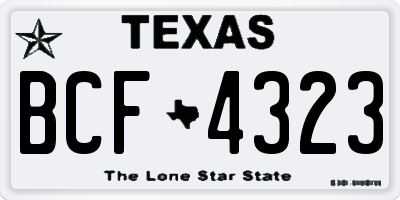 TX license plate BCF4323