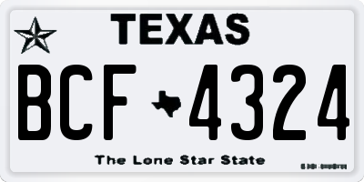 TX license plate BCF4324