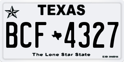 TX license plate BCF4327