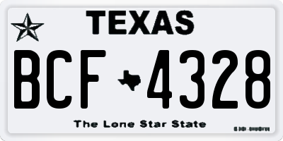 TX license plate BCF4328