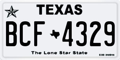 TX license plate BCF4329