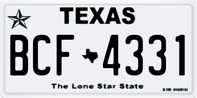 TX license plate BCF4331