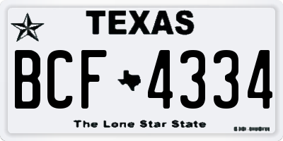 TX license plate BCF4334