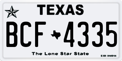 TX license plate BCF4335
