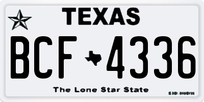 TX license plate BCF4336