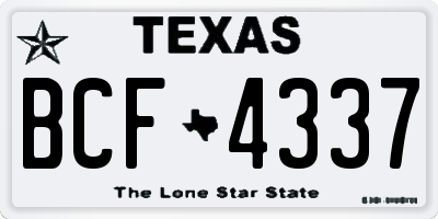 TX license plate BCF4337