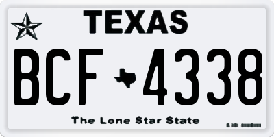 TX license plate BCF4338