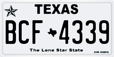 TX license plate BCF4339