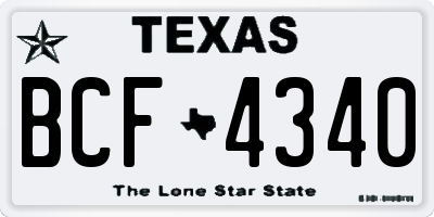 TX license plate BCF4340