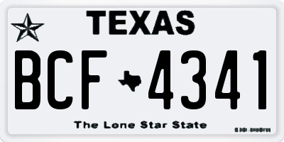 TX license plate BCF4341