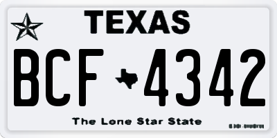 TX license plate BCF4342