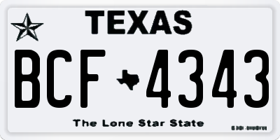 TX license plate BCF4343
