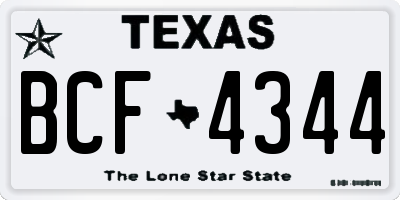 TX license plate BCF4344