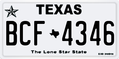 TX license plate BCF4346
