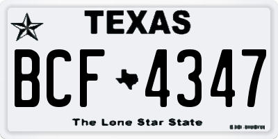 TX license plate BCF4347