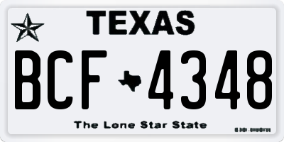 TX license plate BCF4348