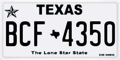 TX license plate BCF4350