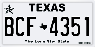 TX license plate BCF4351