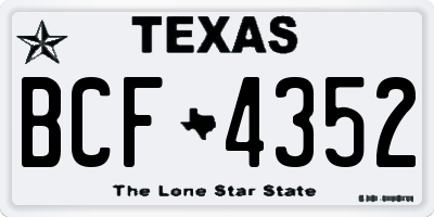TX license plate BCF4352