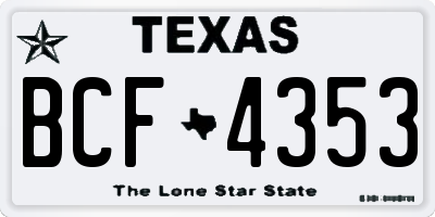 TX license plate BCF4353