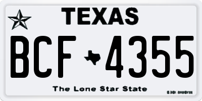 TX license plate BCF4355